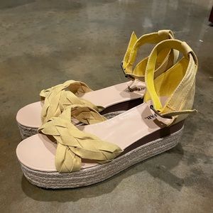 Justfab Yellow platform sandals